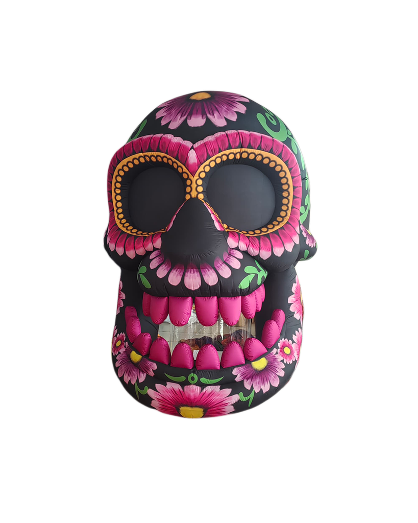 Tête de mort noire et colorée 