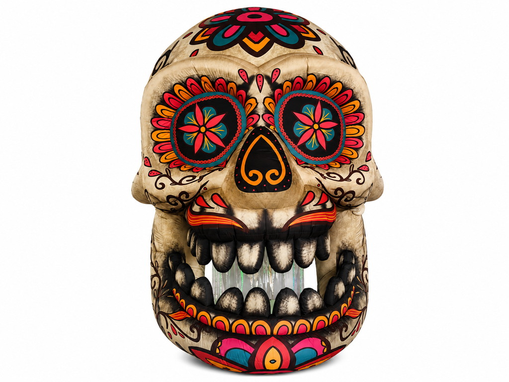 Tête de mort blanche et colorée 